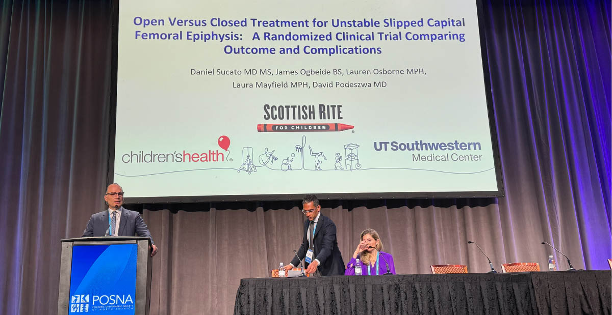 Daniel J. Sucato, M.D., M.S., provides presentation at POSNA. 