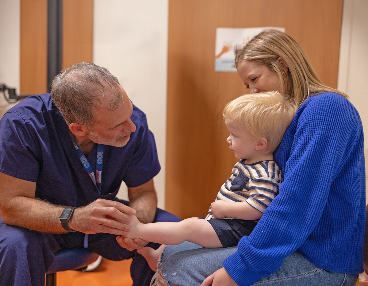 Dr. Riccio with Clubfoot Patient
