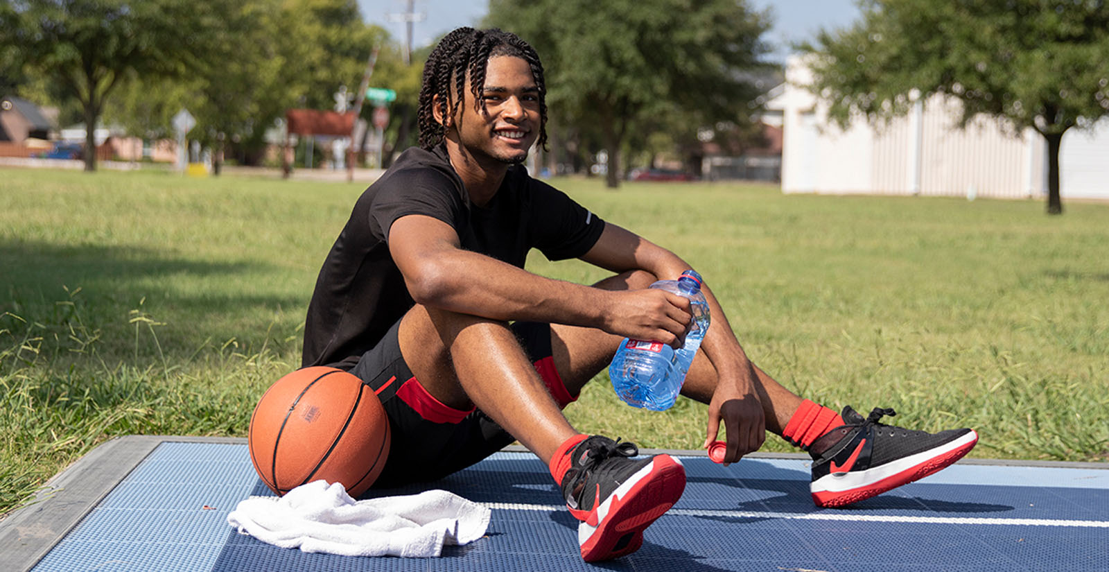 young athlete on the basketball court
