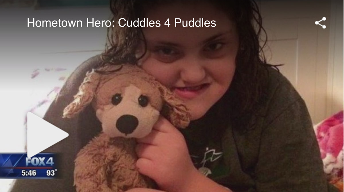 Hometown-Hero_-Lyndsey-Jones Patient Lyndsey Jones donates plush puppies to the hospital.