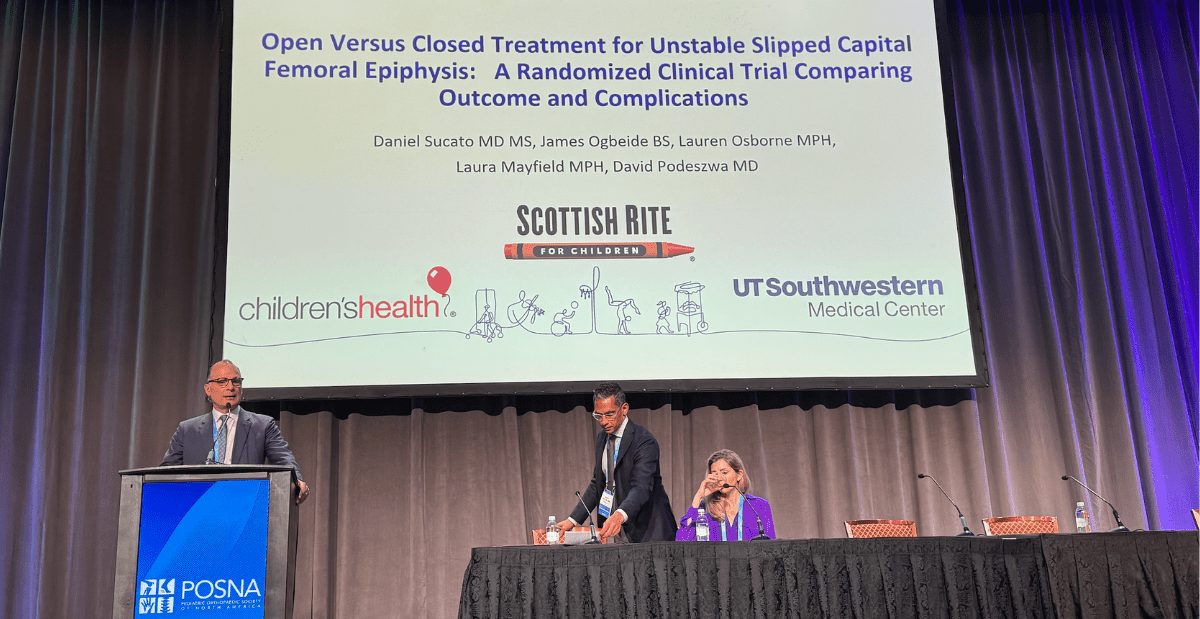 Daniel J. Sucato, M.D., M.S., provides presentation at POSNA. 