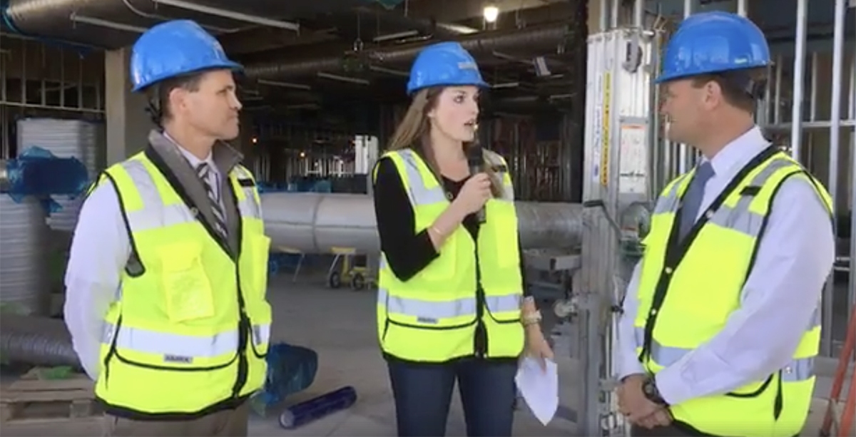Facebook live interview at the construction site.
